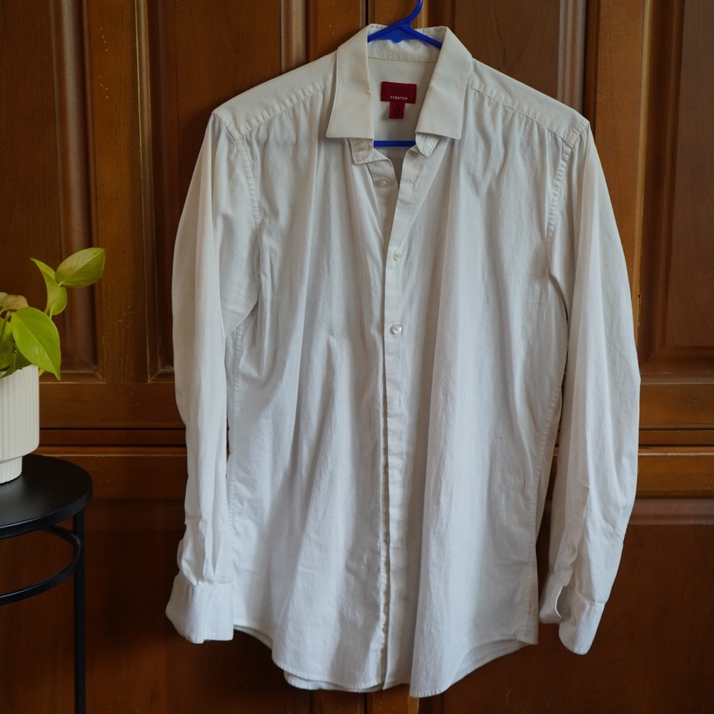 Alfani White Button Up Dress Shirt